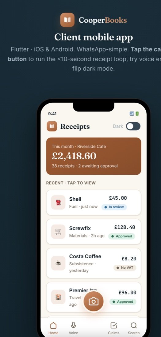 Cooper Books client mobile app