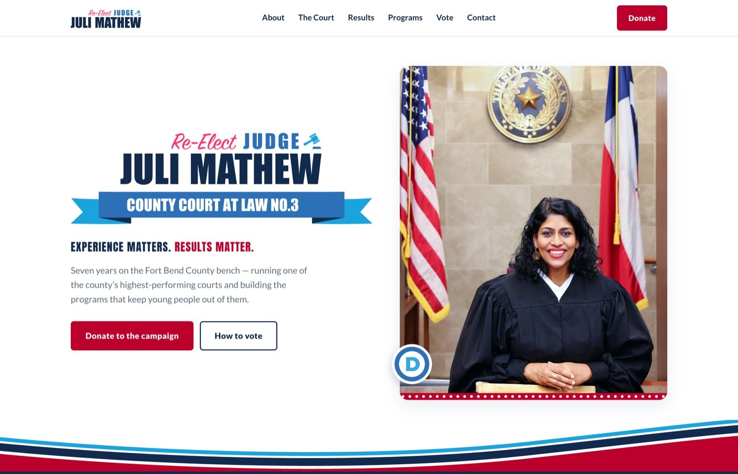 Re-Elect Judge Juli Mathew campaign site