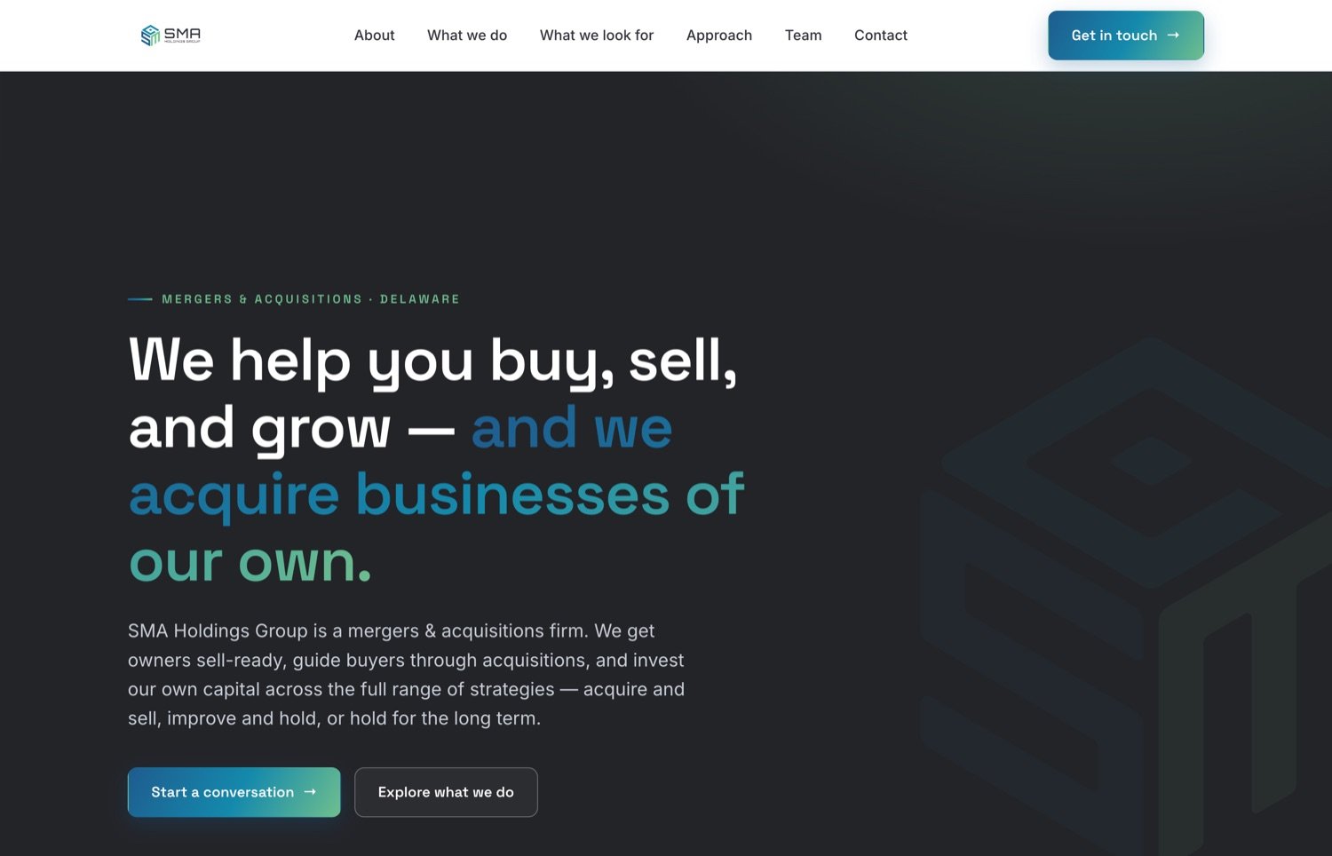 SMA Holdings Group M&A site