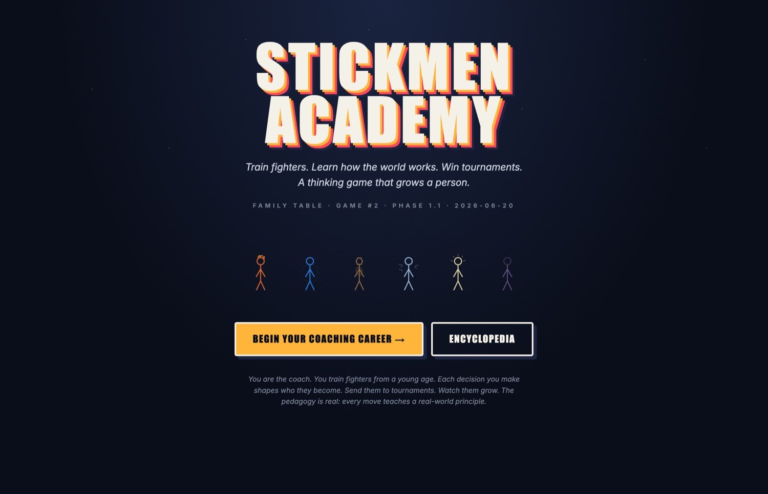 Stickmen Academy RPG title screen